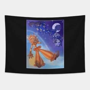 SunnyDrop and MoonDrop cartoony version Tapestry