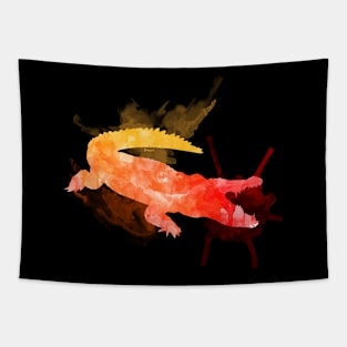 Crocodile Watercolor Lava Tapestry