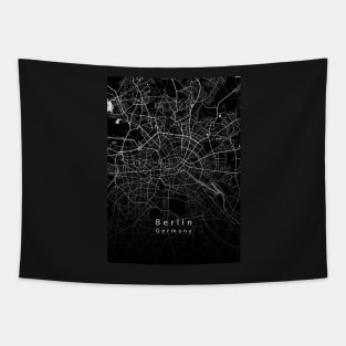 Berlin Germany City Map dark Tapestry