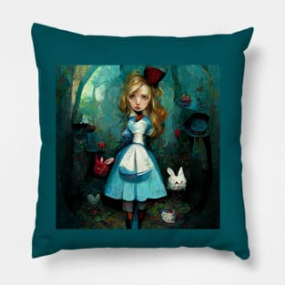 A representation of Alice surrounded by wonderful things. Pillow