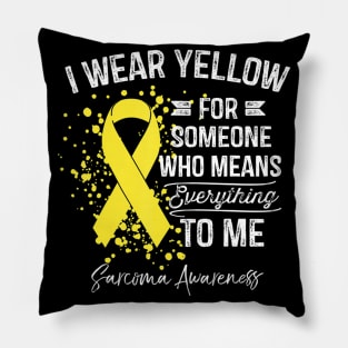 I Wear Yellow Shirt Sarcoma Cancer Yellow Ribbon Awareness Pillow