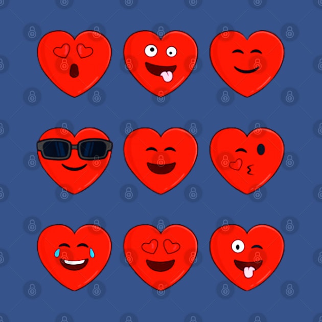 Heart Emojis Valentines Day Funny Emoticons Boys Girls Kids by Casino Royal 