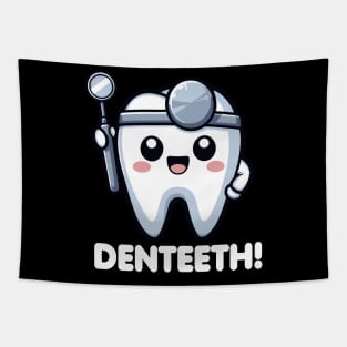 Denteeth Cute Dentist Teeth Pun Funny Tapestry