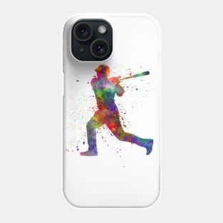 Baseball player in watercolor Phone Case