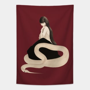 Retro Vintage Snake Woman Tapestry