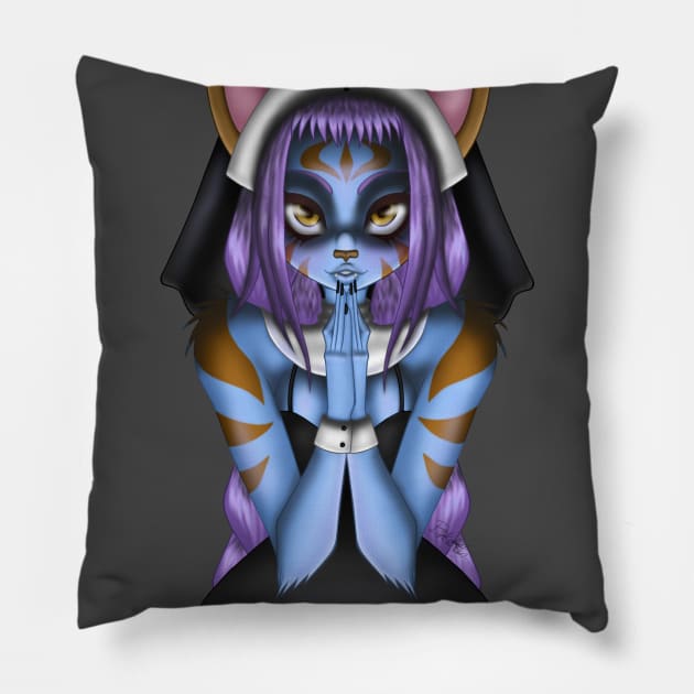 Thots and Prayers Pillow by BinkaKittyArtwork