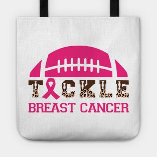 Tackle Football Tackle breast cancer Wear Pink with leopard pattern gifts for women Tote