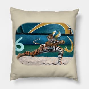 Cat Warrior Volleyball Sports Fantasy Pillow