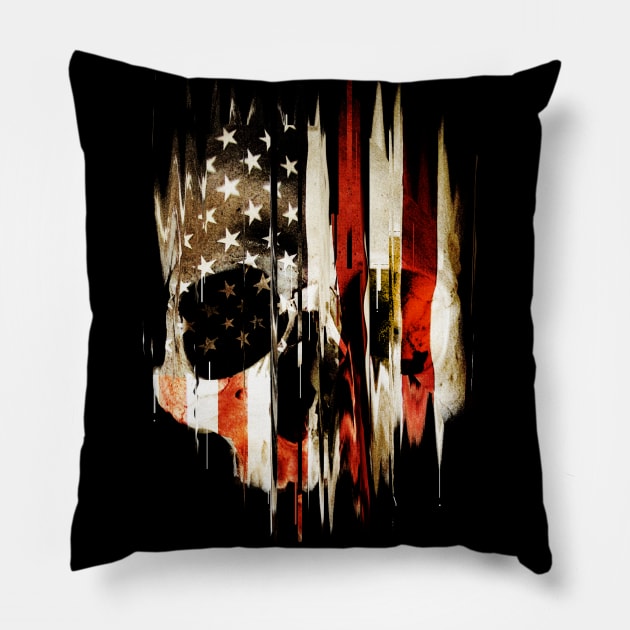 Skull America Pillow by nicebleed