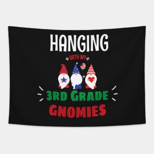 Hanging with my Third Grade Gnomies - Funny Garden Gnome Pajama Gift - Third Grade Gnomes Christmas Gift Tapestry