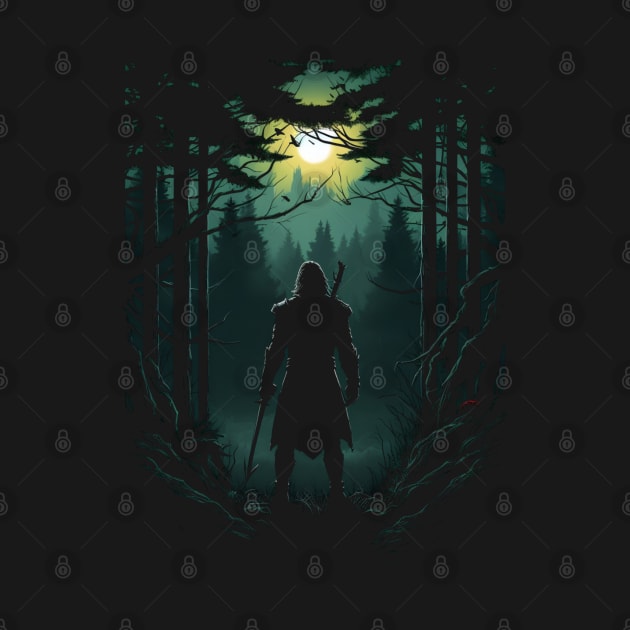 Moonlit Hunter - Silhouette - Witcher by Fenay-Designs