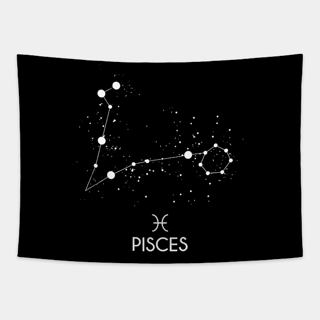 Pisces Constellation Zodiac Symbol Tapestry by Wolfek246