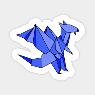 Blue origami dragon Magnet