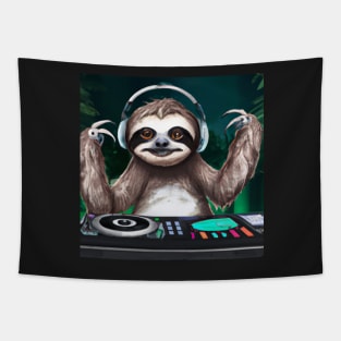 Dj Sloth Art Tapestry