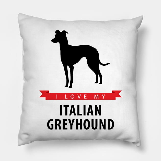 I Love My Italian Greyhound Pillow by millersye