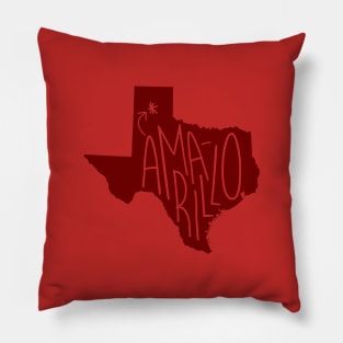 Amarillo, Texas (Red Ink) Pillow