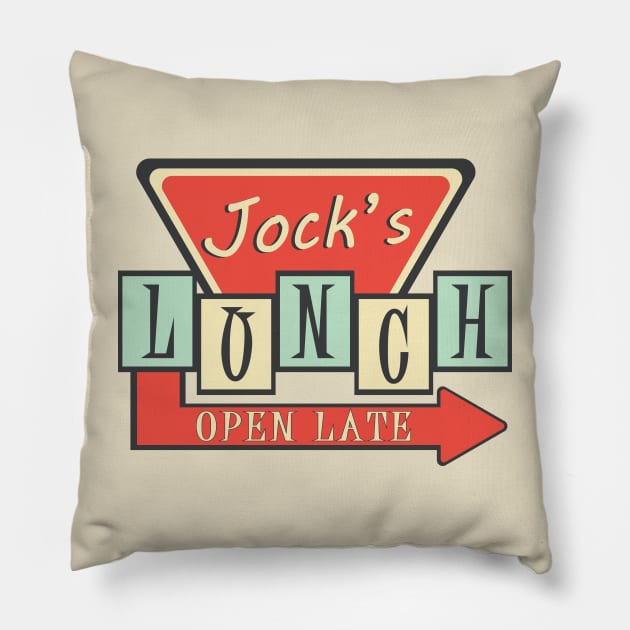 Jock's Lunch Diner Pillow by Designs by Dro