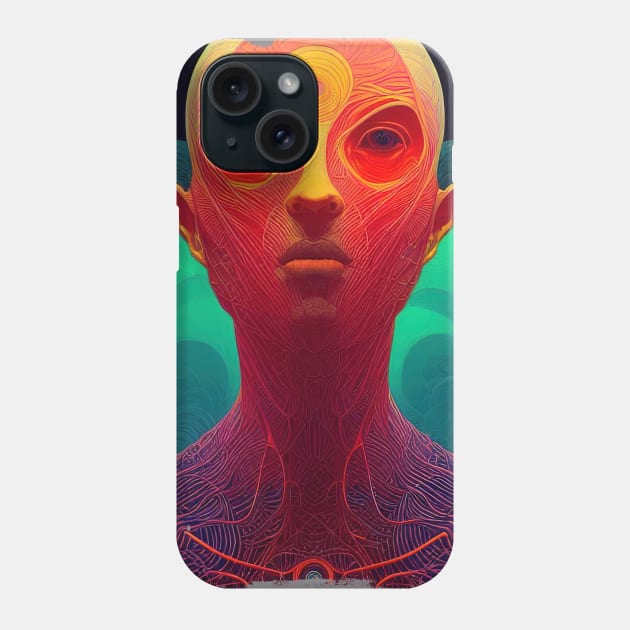 Stunning fantastic portrait with  vibrant colors Phone Case by Synesthesist ⭐⭐⭐