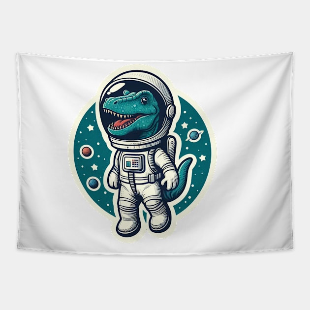 Space Dinosaur Meme Tapestry by dinokate