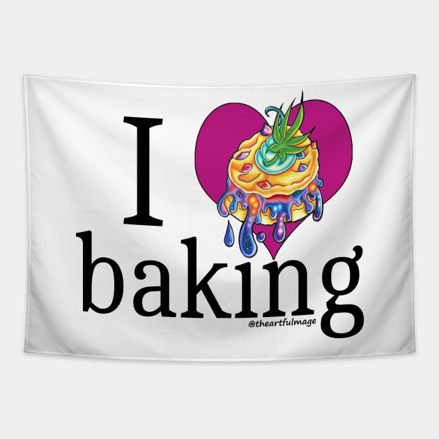 I Heart Baking (Space Cookie Version) Tapestry by Artful Magic Shop