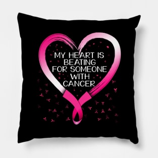 my heart breast cancer awareness Pillow