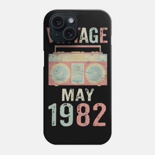 Born May 1982 Vintage Birthday Retro Ghetto Blaster Phone Case