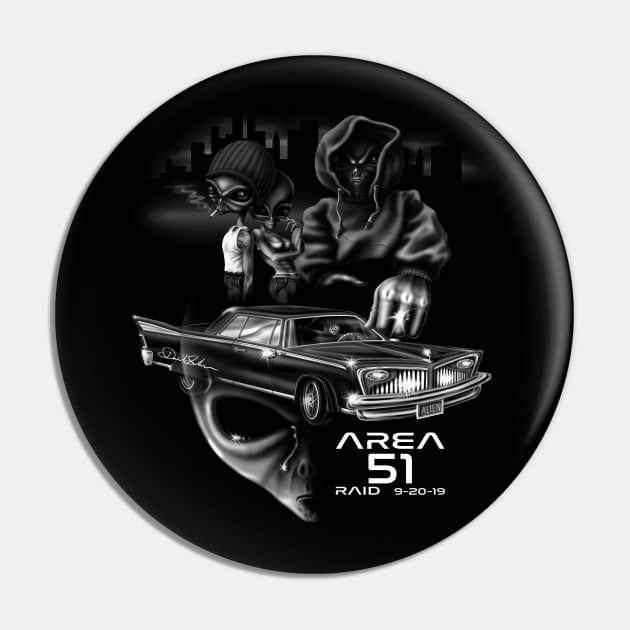 Area 51 Raid / Alien Lowrider Pin by sandersart