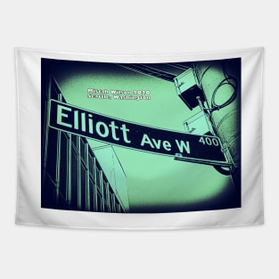 Elliott Avenue West, SEA WATER, Seattle, WA by Mistah Wilson Tapestry