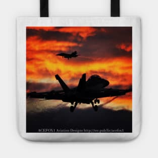 1-Sided Super Hornet at Dusk Tote