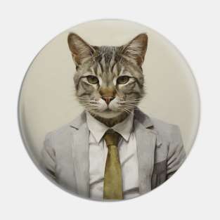 business cat - funny tshirt design Pin