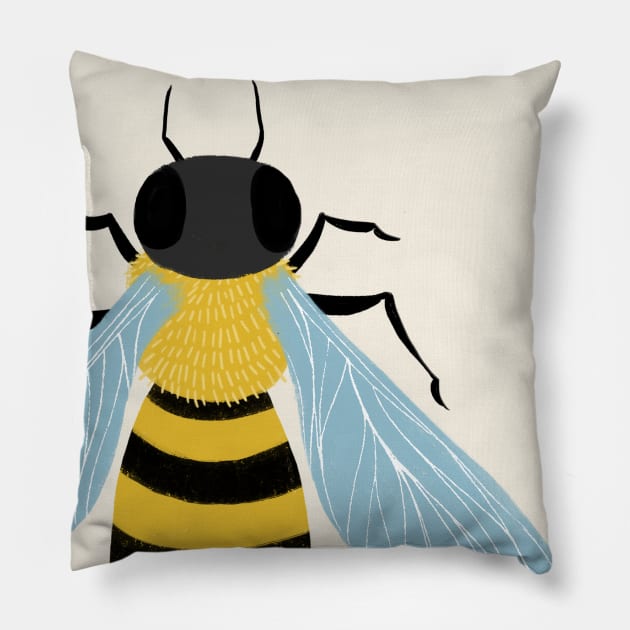 Cute Honey Bee - Save the Bees beekeeping art Pillow by Steph Calvert Art