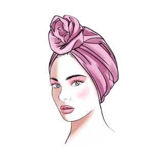 Fashion girl in pink turban T-Shirt