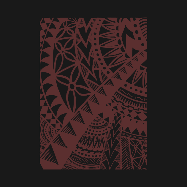 Pacific Island Pattern 2 - Brown by Hunter