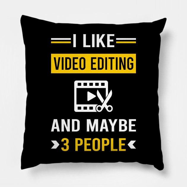 3 People Video Editing Editor Pillow by Good Day