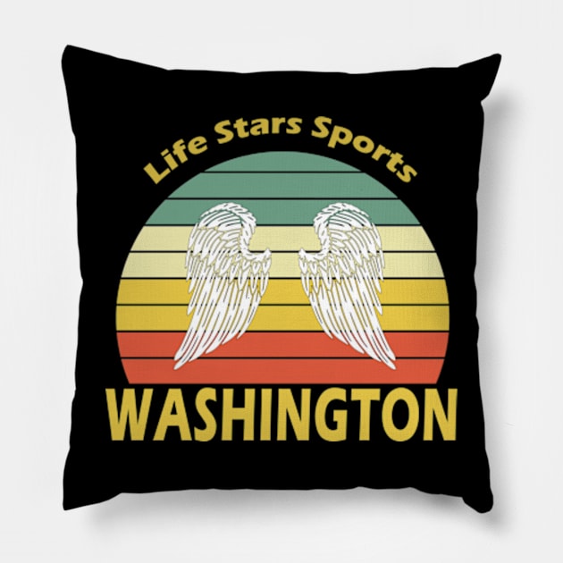 Washington Retro Pillow by Polahcrea