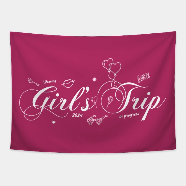 Girls squad  Trip in Progress 2024 Tapestry by badCasperTess