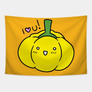 I Love You - Yellow Bell Pepper Tapestry