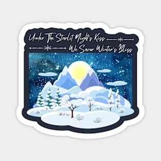 Winter's Starlit Embrace Magnet