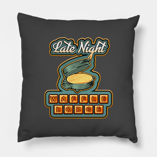 Late Night Waffle Lodge Pillow by SHANTH ENJETI ART