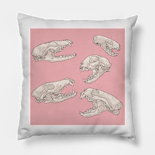 North American Predator Skulls Pink Pillow