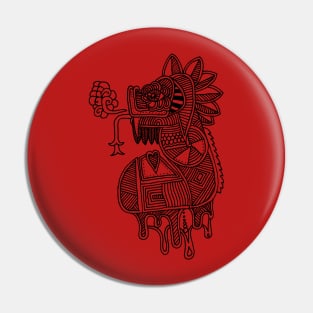 Quetzalcoatl on red Pin