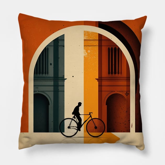 Bicycle Day | Vintage Art Pillow by Trippinink