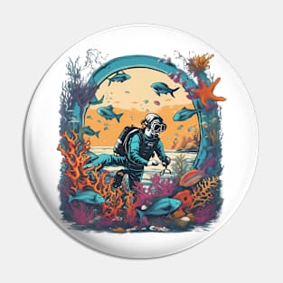 Hawaiian Ocean Dive Summer Colors Pin