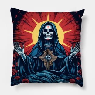 Day Of The Dead - Praying La Calavera Catrina - Santa Muerte Pillow