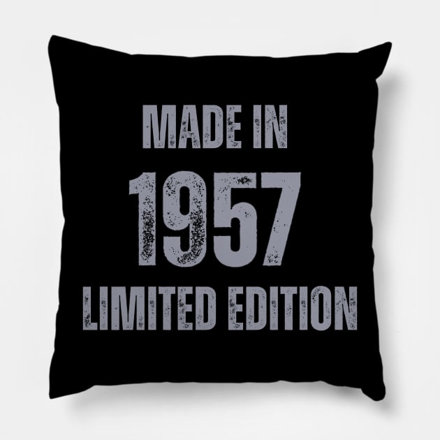 Vintage Made in 1957, Limited Edition ,  Gift for Mom Dad Birthday Pillow by Mary_Momerwids