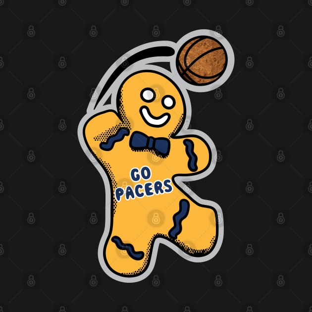 Indiana Pacers Gingerbread Man by Rad Love