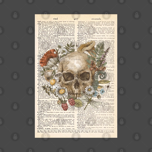 Human skull with flowers - floral skull by Dr.Bear