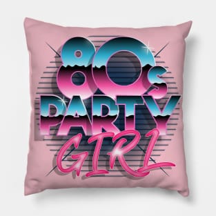 80 s Disco Pink Light Party Girl Pillow