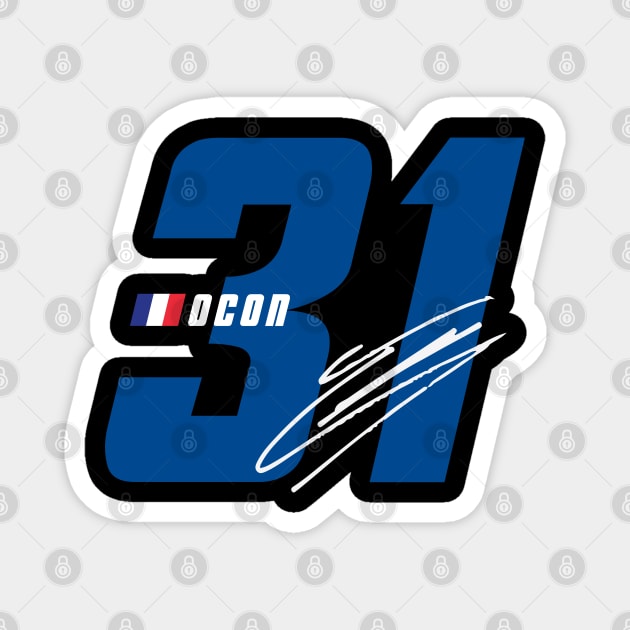 Esteban Ocon 31 Signature Number Magnet by petrolhead