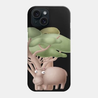 Cute hippo in safari Phone Case